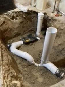 Underground drain repairs during min