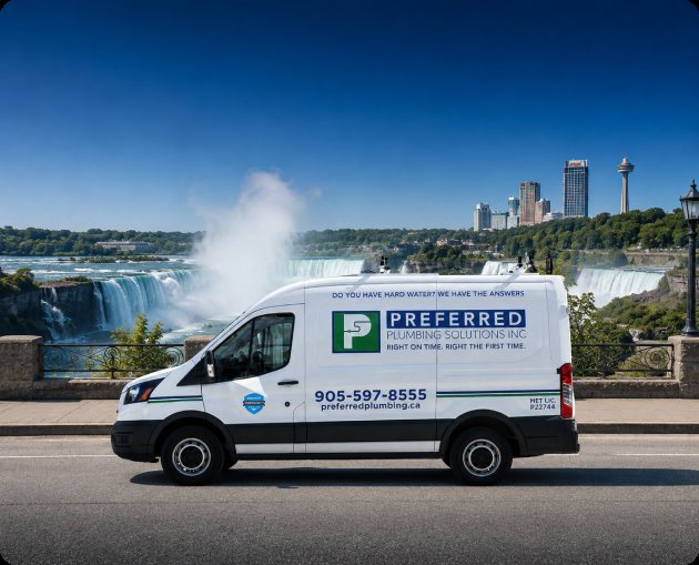 Preferred Plumbing service van at Niagara Falls